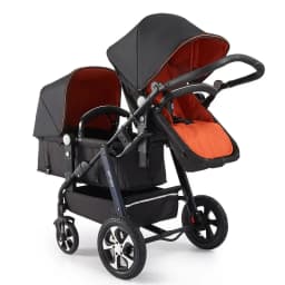 Lightweight Twin Baby Stroller Foldable Double Baby Stroller for Two Children Shock-absorbing Twin Baby Stroller Four Wheel Cart