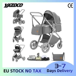 Travel‑Friendly 3‑in‑1 Elevated‑View Newborn Stroller Buggy, Complete with Infant Car Seat, Durable Light Aerospace‑Grade Aluminum Frame, Air‑Flow Mesh Seat for Hot Summer Weather, One‑Step Convenient Folding, Space‑Efficient Baby Trolley