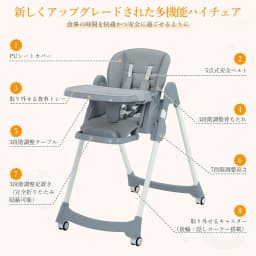 Baby chair, high‑low 2‑way design with a 3‑position table, one‑touch folding, 5‑point safety harness, height adjustment, easy to move—suitable for ages 6 months to 5 years; also makes a thoughtful gift for new parents.