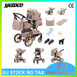 Top Grade All-in-one 3 IN 1 Portable Foldable Baby Travel Carriage Complete Set Containing EU Standard Approved Infant Safety Seat, Multifunctional Combination Design For All Daily Baby Travel Needs With Free Shipping
