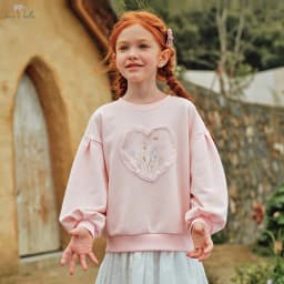 Dave Bella Girls Long Sleeve Pink Pullover 7-13 Years Children Autumn Spring Sweatshit Sweet Outdoor Floral Hoodies DK3262525