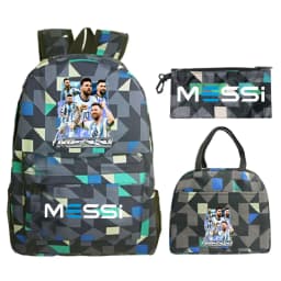 Funny Football Star Backpack For Student Girls 3Pc Schoolbag Lunch Bag Pencil Case 3Pcs/set Bagpack Outdoor Travel Knapsack