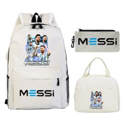 Funny Football Star Backpack For Student Girls 3Pc Schoolbag Lunch Bag Pencil Case 3Pcs/set Bagpack Outdoor Travel Knapsack