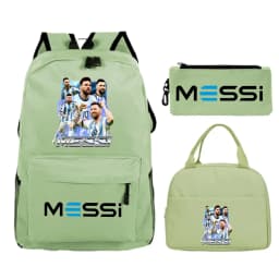 Funny Football Star Backpack For Student Girls 3Pc Schoolbag Lunch Bag Pencil Case 3Pcs/set Bagpack Outdoor Travel Knapsack
