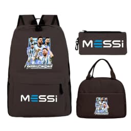 Funny Football Star Backpack For Student Girls 3Pc Schoolbag Lunch Bag Pencil Case 3Pcs/set Bagpack Outdoor Travel Knapsack