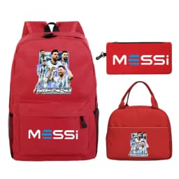 Funny Football Star Backpack For Student Girls 3Pc Schoolbag Lunch Bag Pencil Case 3Pcs/set Bagpack Outdoor Travel Knapsack