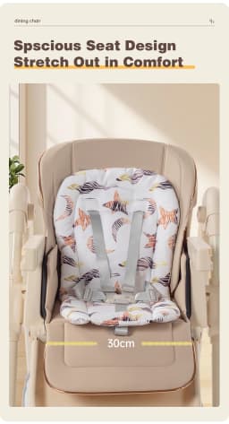Multifunctional Baby High Chair Foldable Infant Dining Table Feeding Seat Reclining Sleep Cradle Aluminum Alloy Frame 4-Position Adjustable Food Tray Omnidirectional Lockable Brake Wheels Soft Cushion