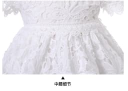New Baby Girl Long Dresses White Lace Infant Girl Baptism Dress with Hat Kid Clothing