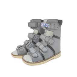 Ortoluckland Children High Top Sandals Boys Leather Orthopedic Shoes For Kids Clubfoot Ankle Support Flat Feet Footwear