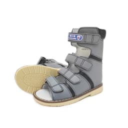 Ortoluckland Children High Top Sandals Boys Leather Orthopedic Shoes For Kids Clubfoot Ankle Support Flat Feet Footwear