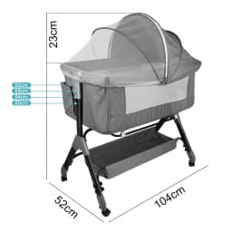 Baby Cot, 3 In 1 Baby Bed 4 Way Height Adjustment And Tilt Adjustment With Brake Bassinet Baby Portable Cot For Home And Travel