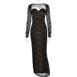 Elegant Black Lace Maternity Dress Sheer Long Sleeve Pregnancy Gown for Photoshoot Maternity Photography Prop Baby Shower Outfit