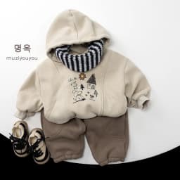 2025 Winter New Children Plus Velvet Thick Hoodie Vintage Kids Fleece Tops Boys Girls Warm Hooded Sweatshirt Baby Clothes