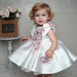 White Children's Princess Flower Dress Embroidered Girls' One-Year Birthday Sleeveless Tutu Dress High-end Dress for Show