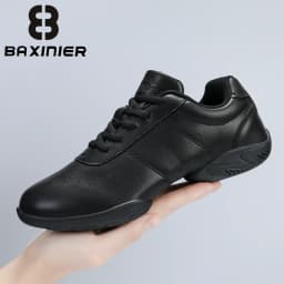 BAXINIER Girls White Dance Sneakers Kids Cheer Tennis Training Shoes Youth Competition Lightweight Cushioned Support
