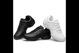 BAXINIER Girls White Dance Sneakers Kids Cheer Tennis Training Shoes Youth Competition Lightweight Cushioned Support