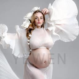 2026 Pleated Maternity Photoshoot Dress Organza Pregnancy Shooting Dress for Pregnant Women for Photo Shoot Photography Dresses