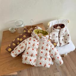 New Double-sided Down Cotton Jacket with Hooded Jacket for Children's Thickened Plush Children's Short Jacket