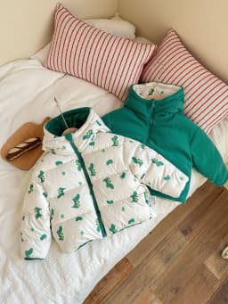 New Double-sided Down Cotton Jacket with Hooded Jacket for Children's Thickened Plush Children's Short Jacket