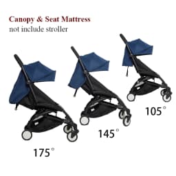 175° 2pcs/Set Sunshade&Cushion Thickening Breathable Canopy UPF50+ Cotton Mattress Yoyo/Yoyo2/Yoya Stroller Replacement Parts