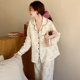 Pure Cotton Gauze Maternity Breastfeeding Nursing Clothing Spring Summer New Thin Breathable Floral Pajamas Suit