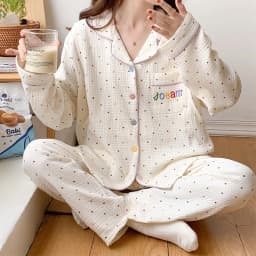 Pure Cotton Gauze Maternity Breastfeeding Nursing Clothing Spring Summer New Thin Breathable Floral Pajamas Suit
