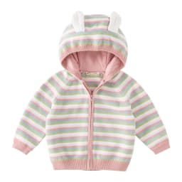 Dave Bella Girls Autumn Winter Hooded Cardigan Sweater for Children Stripe Long Sleeve Knitted Sweater Kids Outwear DB3236100