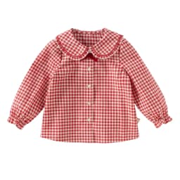 Dave Bella Children's Red White Plaid Shirt Clothes Autumn Girls' Baby Fashion Casual Pure Cotton Top Outdoor Party DB3253344