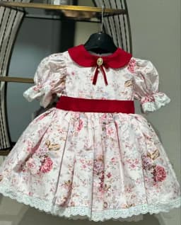 0-12Y Baby Girl Summer Floral Vintage White Dress for Birthday Photography Holiday Eid B512