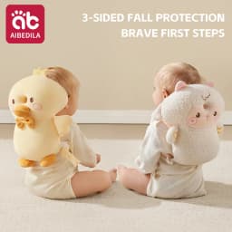 AIBEDILA Triple-sided Fall Baby Head Protector Pillow Cute Animals Anti-Fall Pillow for Crawling Walking Toddler Back Safety Pad