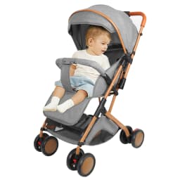 Baby Stroller, Trolley With Mosquito Net, Up To 20 Kg, With Storage Basket, 4 Wheels, Foldable Stroller, Portable Pet Stroller