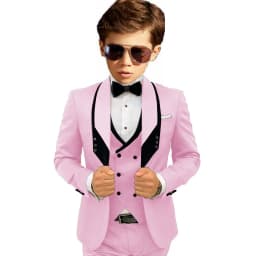Sky Blue Elegant Shawl Lapel Tuxedo 3 Pieces Formal Banquet Outfit High Quality Children's Stylish Suit Set Party Wear 2-20T