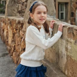 Dave Bella Gilrs Spring Autumn Cardigan Sweater Winter Knitted Cotton Sweater Children Outerwear Kids Clothes DK1260419