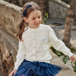 Dave Bella Gilrs Spring Autumn Cardigan Sweater Winter Knitted Cotton Sweater Children Outerwear Kids Clothes DK1260419