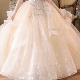 2026 Children Girls Champagne Long Gown Host Runway Birthday Princess Elegant Dress Kids Piano Performance Pageant Costume