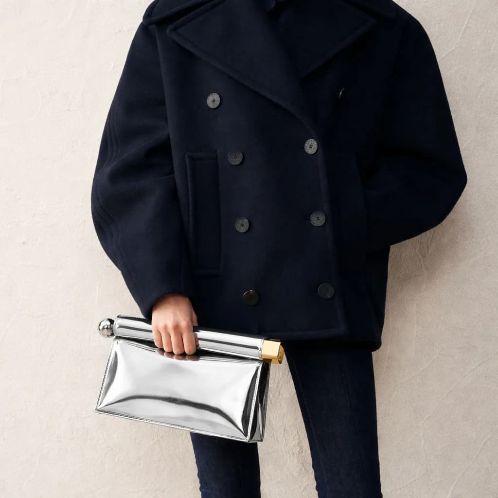 Fashion Roll Edge Foldable Clutch Bag 2026 New Large Metallic Silver Evening Party Ladies Shoulder Handbag
