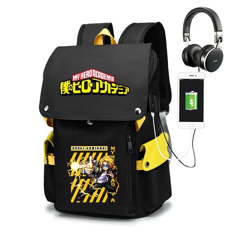Anime Denki Kaminari Backpack for Boys My Hero Academia Large Capacity School Bag Casual Daypack