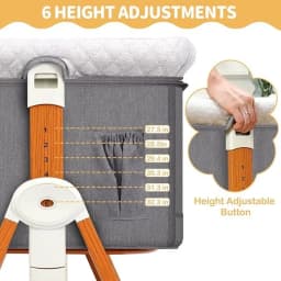 3-in-1 Baby Bassinet Bedside Sleeper Foldable Rocking Cradle with Wheels and Storage Portable Bedside Bassinet for Newborn Infant