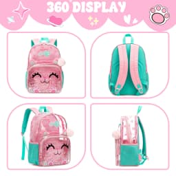 Clear Backpack Set with Lunch Box, Transparent School Bag for Boys & Girls, Kindergarten & Elementary Students