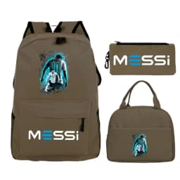 Children Teenger 3pcs Set Backpack Football Star Schoolbags Women Men Soccer Lover Backpack Pencil Bag Insulated Lunch Bags 3PCS