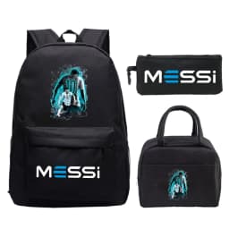 Children Teenger 3pcs Set Backpack Football Star Schoolbags Women Men Soccer Lover Backpack Pencil Bag Insulated Lunch Bags 3PCS
