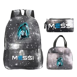 Children Teenger 3pcs Set Backpack Football Star Schoolbags Women Men Soccer Lover Backpack Pencil Bag Insulated Lunch Bags 3PCS