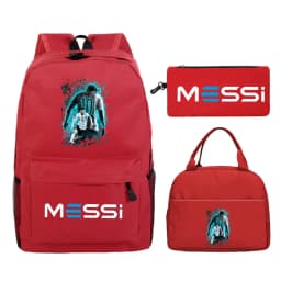 Children Teenger 3pcs Set Backpack Football Star Schoolbags Women Men Soccer Lover Backpack Pencil Bag Insulated Lunch Bags 3PCS