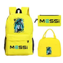 Children Teenger 3pcs Set Backpack Football Star Schoolbags Women Men Soccer Lover Backpack Pencil Bag Insulated Lunch Bags 3PCS