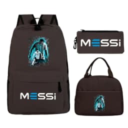 Children Teenger 3pcs Set Backpack Football Star Schoolbags Women Men Soccer Lover Backpack Pencil Bag Insulated Lunch Bags 3PCS