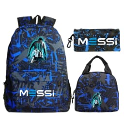 Children Teenger 3pcs Set Backpack Football Star Schoolbags Women Men Soccer Lover Backpack Pencil Bag Insulated Lunch Bags 3PCS