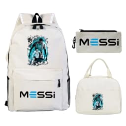 Children Teenger 3pcs Set Backpack Football Star Schoolbags Women Men Soccer Lover Backpack Pencil Bag Insulated Lunch Bags 3PCS