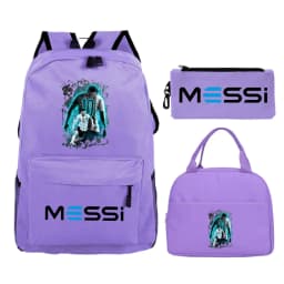 Children Teenger 3pcs Set Backpack Football Star Schoolbags Women Men Soccer Lover Backpack Pencil Bag Insulated Lunch Bags 3PCS