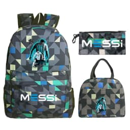 Children Teenger 3pcs Set Backpack Football Star Schoolbags Women Men Soccer Lover Backpack Pencil Bag Insulated Lunch Bags 3PCS