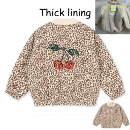 KS 26 Winter Baby Girls Boy Sequin Cotton Jackets Lambswool Coats Cherry Animals Desigh Fleece Flight Suit Kids Sets and Outfits
